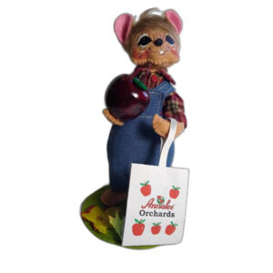 Annalee Mouse In Overalls Figurine Orchard Seasonal Fall Fabric 7in Handcrafted